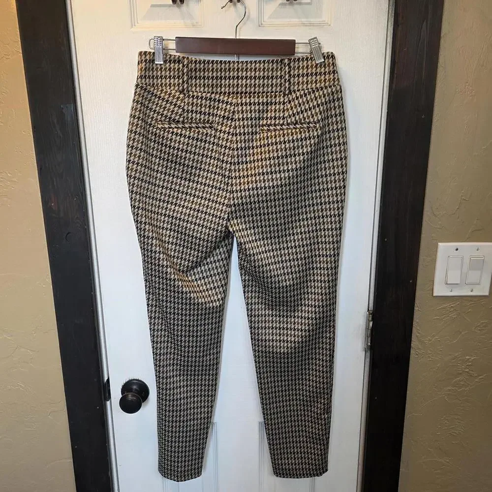 SOHO Apparel Women's Houndstooth Pattern Slim Fit Pants- Medium - Picture 3 of 8